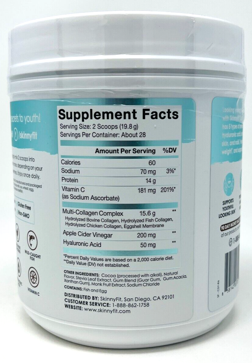 SkinnyFit Super Youth Multi-Collagen Peptides Chocolate Flavor NEW Skinny Fit