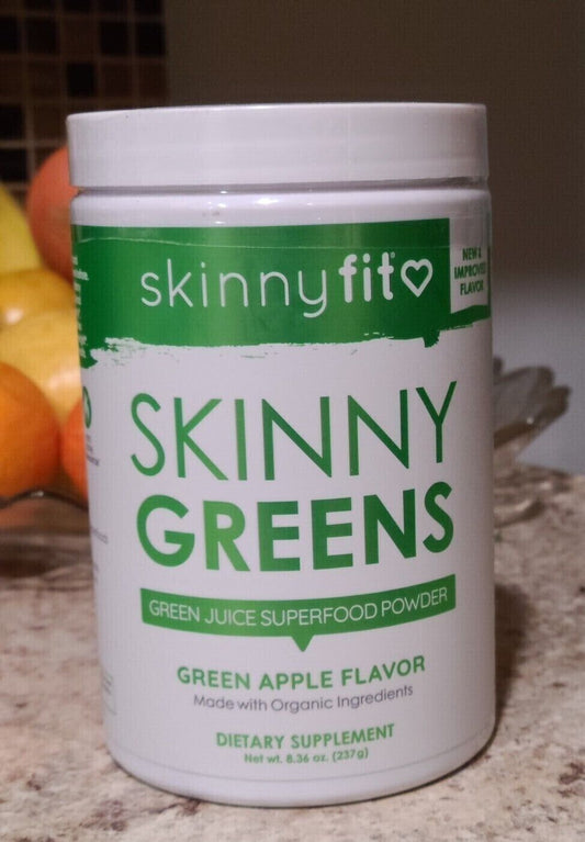 SkinnyFit SKINNY GREENS  SUPERFOOD POWDER organic GREEN APPLE NEW Exp 2024